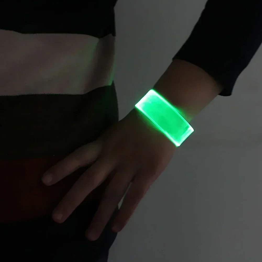 LED Battery Light-emitting Bracelet Silicone Sound Controlled Bracelet Flashing Safety Light Band Party Luminous Cheering Props