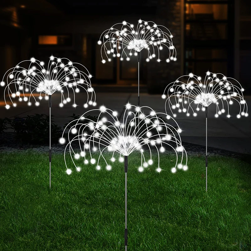 NONE Solar-LED-Feuerwerk-Lichterkette für den Außenbereich, wasserdicht, Gartendekoration, Rasen, Weg, Solarlampe 5