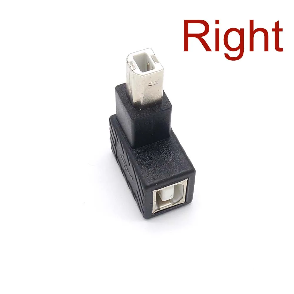 Up Down Left Right Angled 90 Degree USB 2.0 B Type Male to Female Extension Adapter for Printer Scanner Hard Disk case