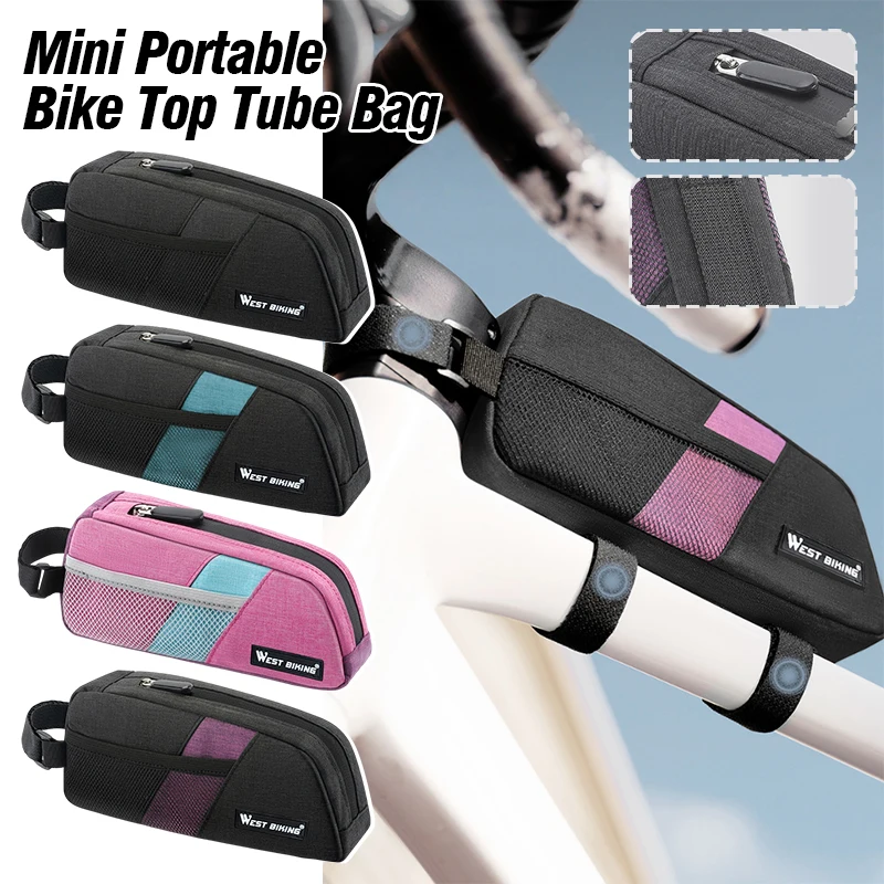 Mini Bike Top Tube Bag Portable Front Frame Bag for MTB Road Bike Waterproof Cycling Accessories Streamlined Triangle Pouch