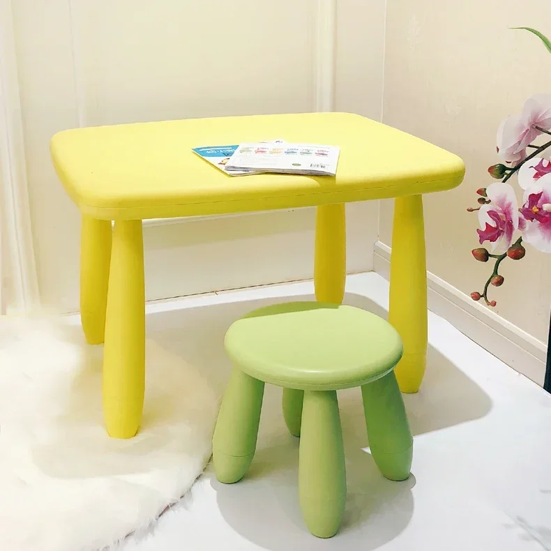 Children's Tables and Chairs Set Kindergarten Learning Table Chair Baby Game Writing Book Table Plastic Household