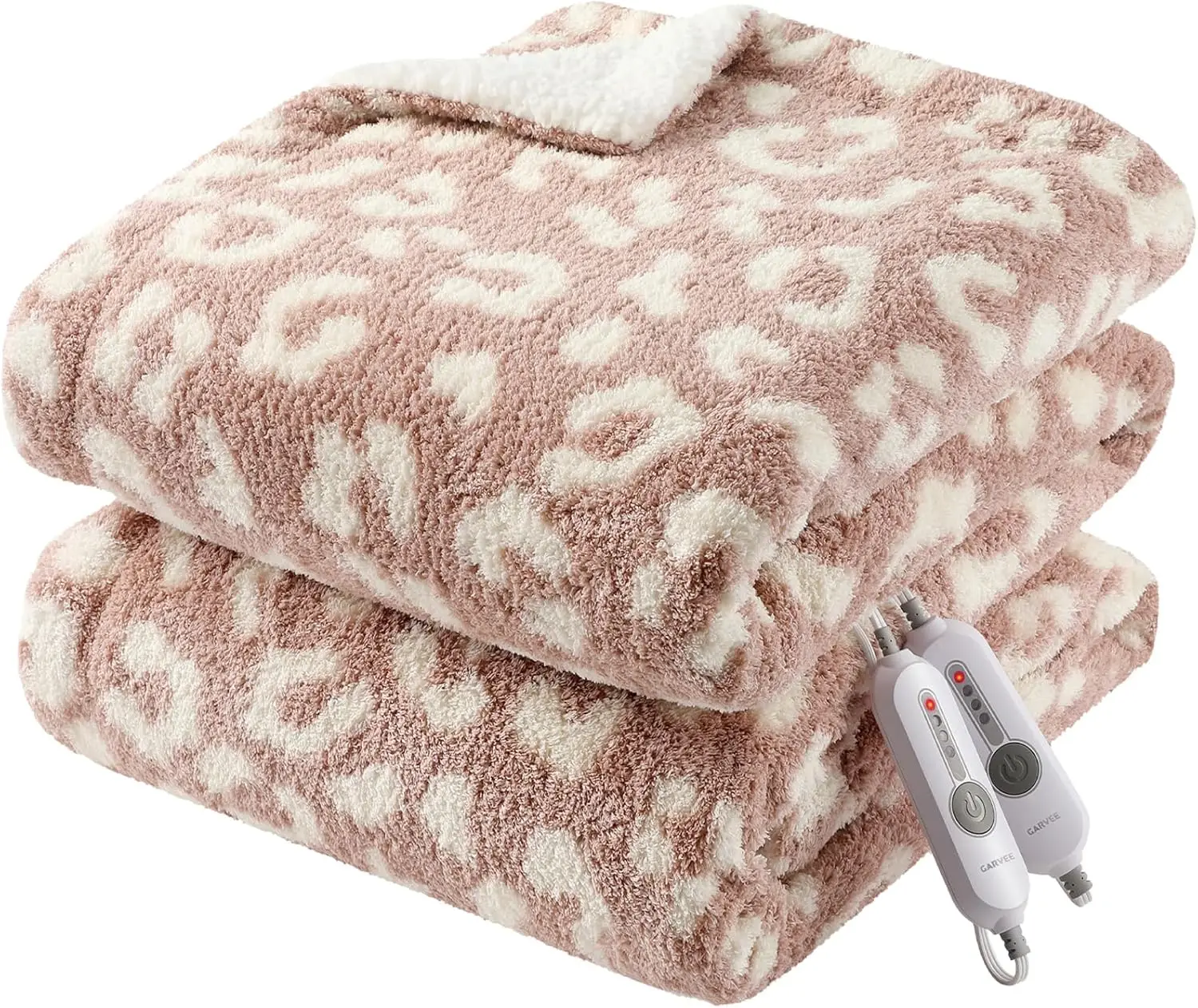 

Queen Size Electric Heated Blanket with Dual Control, 4 Heat Levels, Auto-Off & Overheat Protection, Machine Washable in Pink
