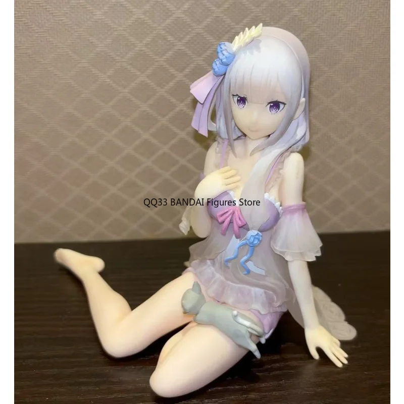 BANDAI Ichiban Kuji Anime Figura Emilia Rem&Ram Pijama Ver. Re: Zero Começando a Vida em Outro Mundo Modelo de Figura de Ação