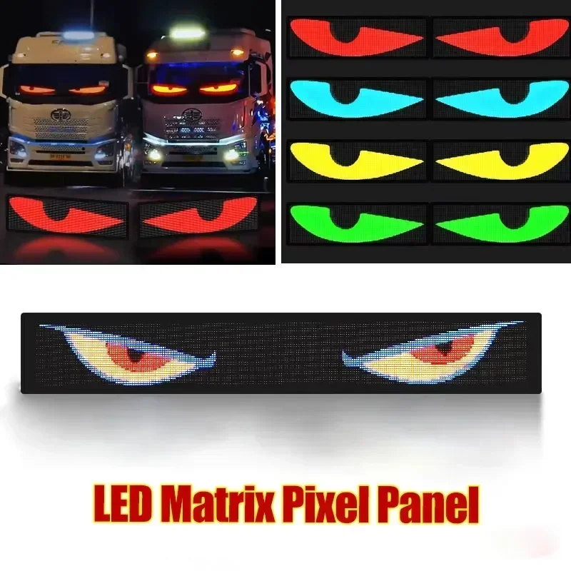 2 v 1 LED matice pixel panel displej obrazovka pružné RGB auto graffiti rolování textové animace krám upomínka lehký Bluetooth