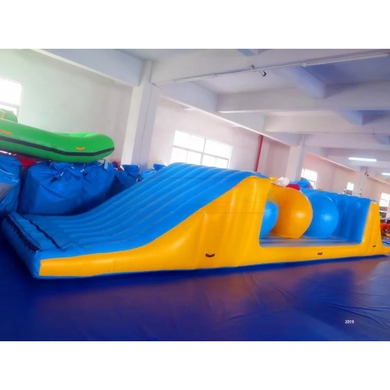 Inflatable Water Park Floating Aqua Playground with Trampoline, Slide and Balance Bridge for Lake Resort Fun