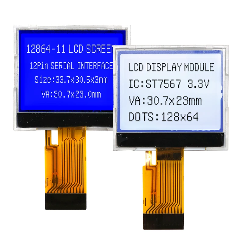 

12864-11COG LCD Display Module 12PIN ST7567 Driver SPI Dot Matrix LCD Screen