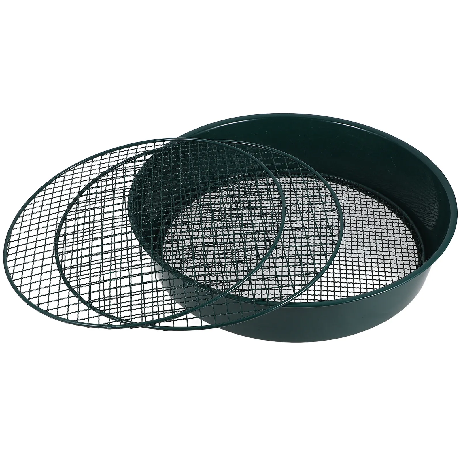 

1Set Triple-Aperture Metal Soil Sifter with Interchangeable Mesh Screens for Garden Bed Prep Compost Sand Gravel Rock Removal