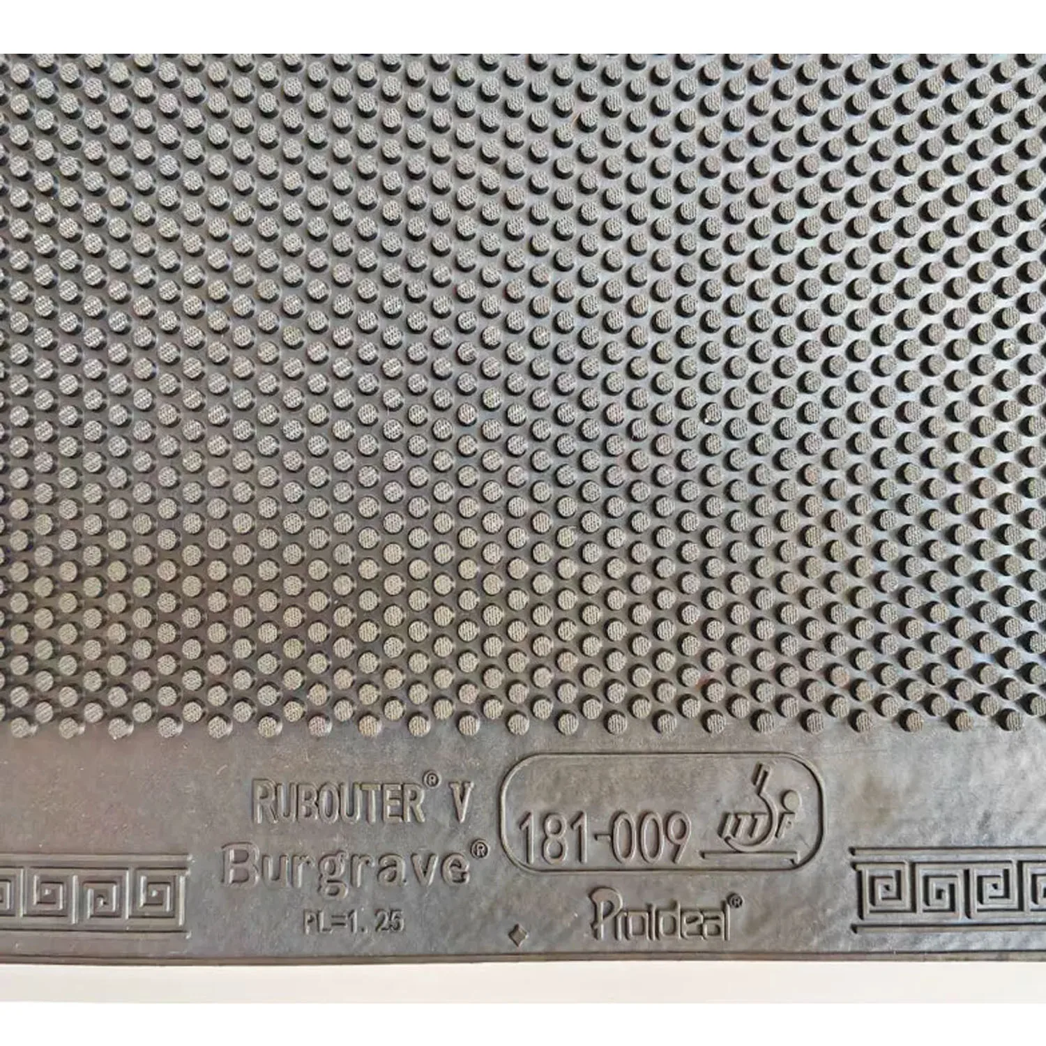Proideal RUBOUTER V Grade D Rohgummi mit Längsprofilierung, schwimmend-sinkend, für Tischtennis. – Detail 3