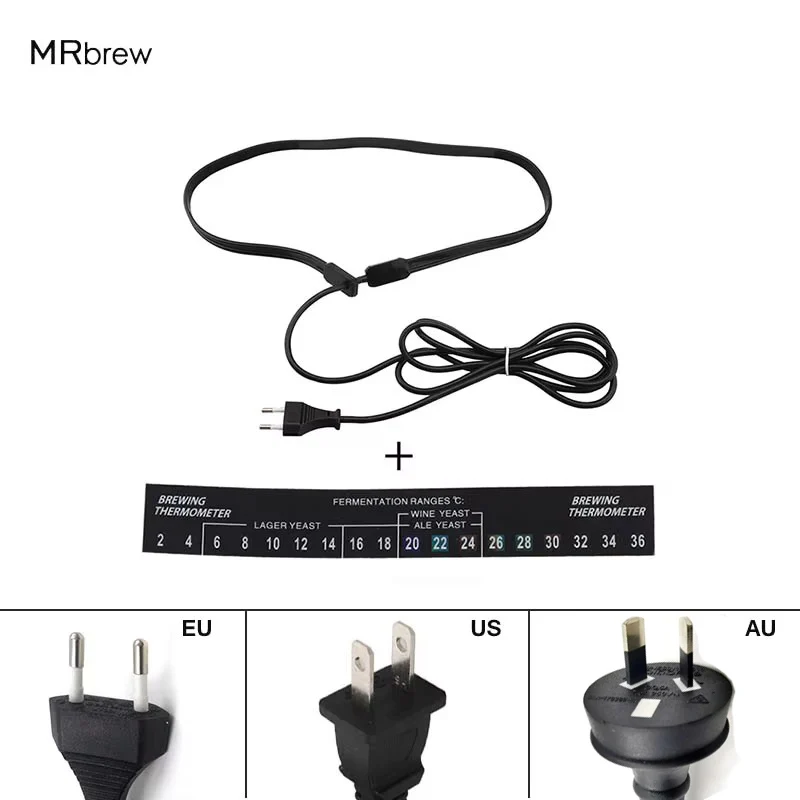 Beer Brewing Fermentation Heating Belt With Digital Adhesive Stick Thermometer For Plastic Fermenter Bucket 220V/110V EU/US Plug