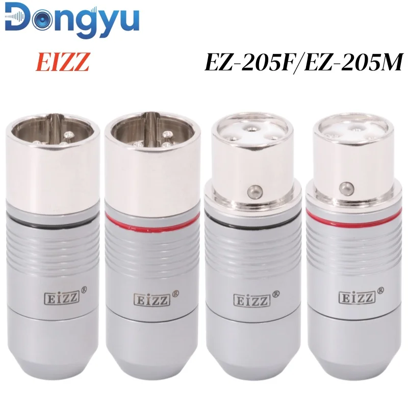 

EIZZ EZ‑205M / EZ‑205F Platinum‑Plated Phosphor Bronze 3‑Pin XLR Balanced Connector, Male & Female XLR Audio Plug Connector