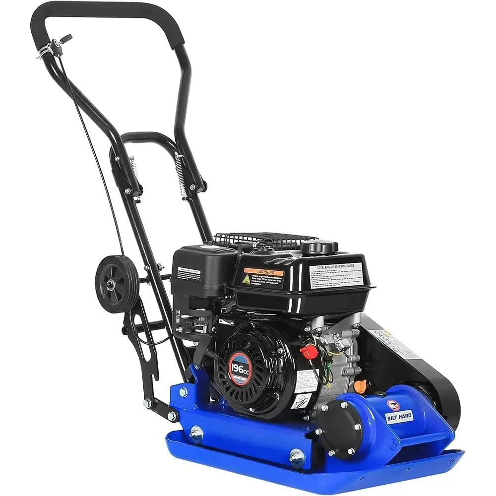 Plate Compactor Rammer 6.5HP Gas Engine 5500 VPM 2500 lbs Compaction Force 21 x 14.5 inch Plate Ground Compactors Paving