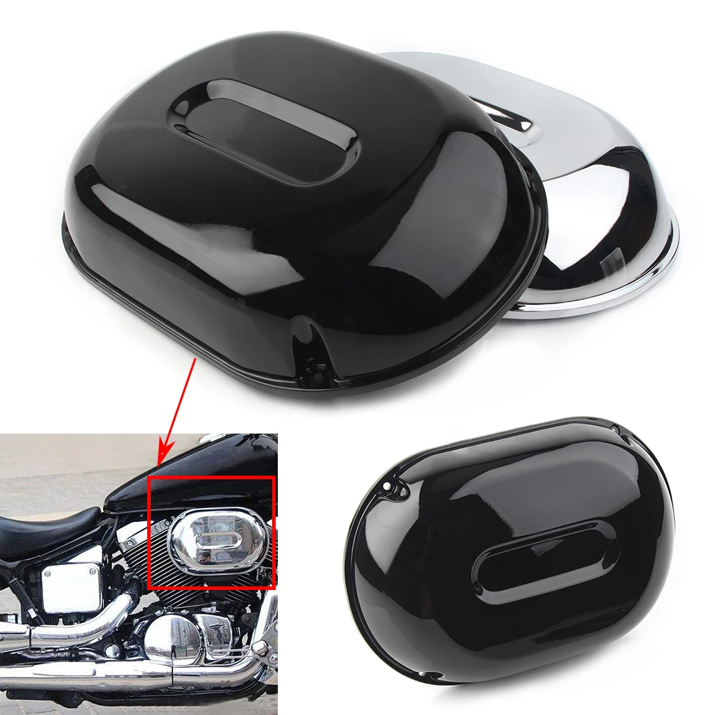 Motorcycle Air Filter Cover Protector For Honda Shadow Spirit VT750DC 2001 2002 2003 2004 2005 2006 2007 Black / Chrome ABS