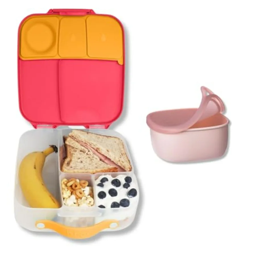 

Lunchbox (Strawberry) + Lunch Tub (Berry) Combo Pack: Jumbo Kids Bento Box + Leakproof Container. Container Fits Inside Lunch Bo