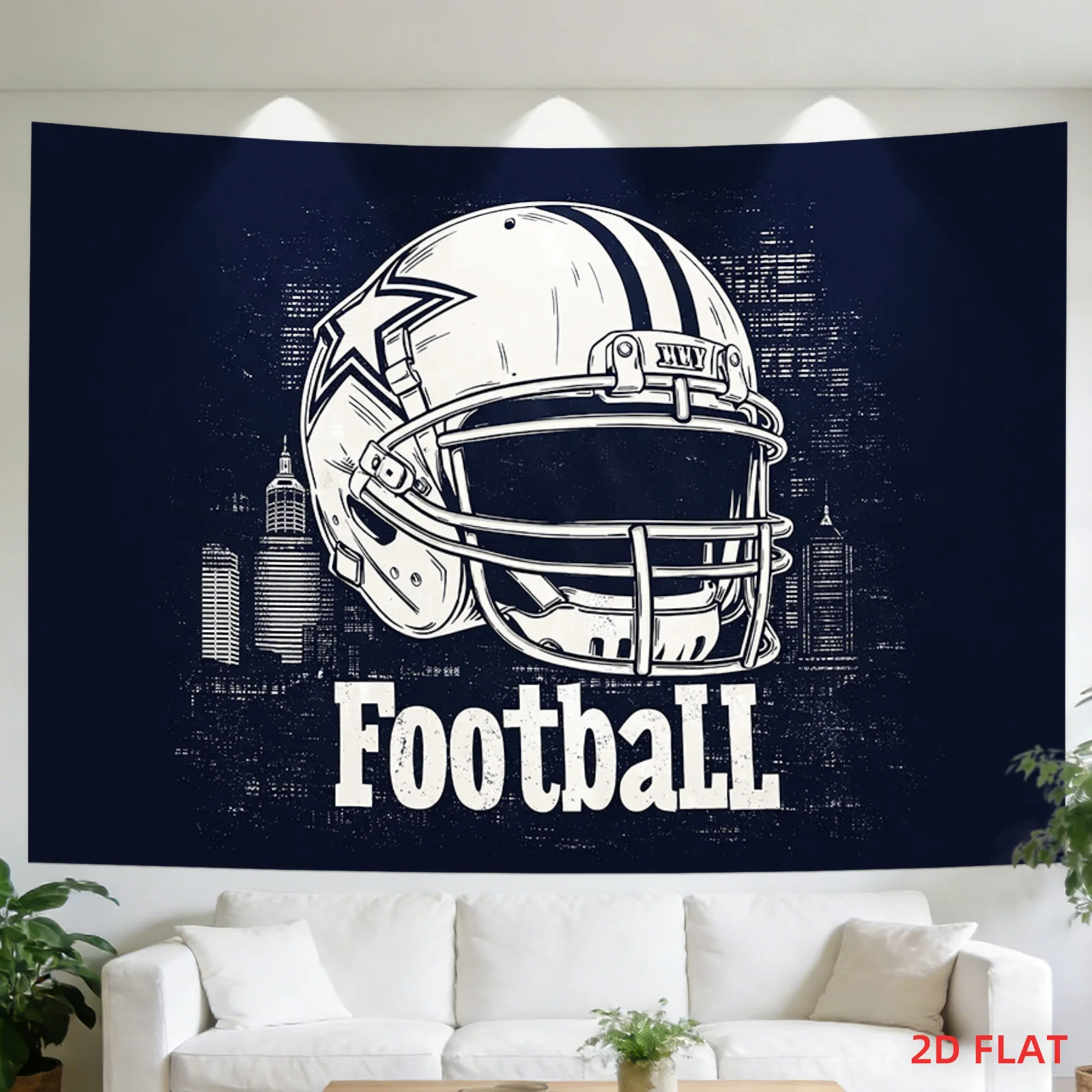 Tapiz de Fútbol Americano Vintage para Colgar en la Pared, Decoración Deportiva para Cuarto de Hombre, Vestuario, Regalo para Fanáticos del Fútbol Americano