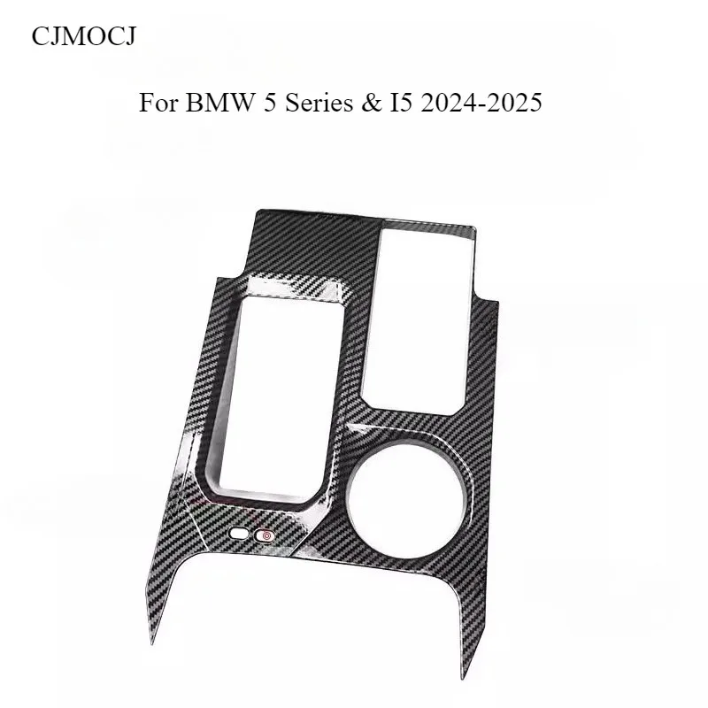 

For BMW 5 Series & I5 2024-2025 Center Console Trim Kit - Wireless Charger Cover & Gear Shift Panel Protector