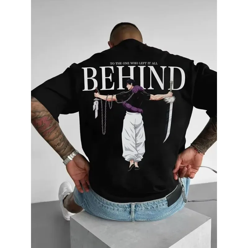 Jujutsu Kaisen-Camiseta con estampado de Anime para hombre y mujer, Top de manga corta informal holgado japonés, novedad de verano 2025, para padres e hijos