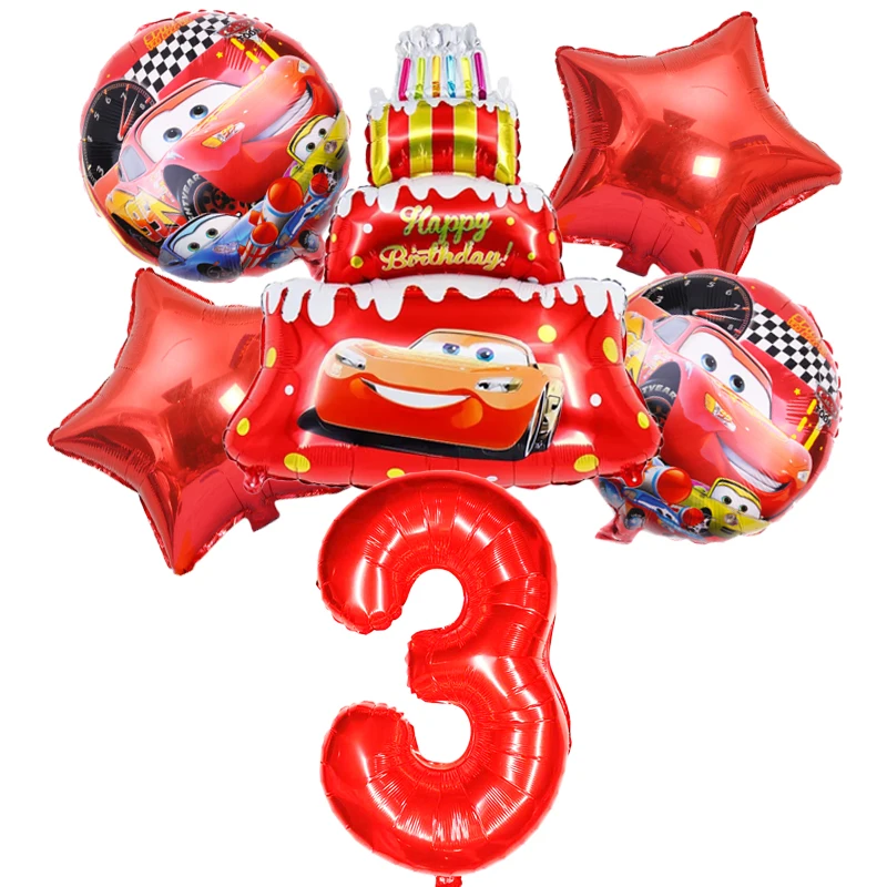 1set Cartoon Disney Cars Foil Balloons Lightning McQueen 32Inch Number Baby boy car Air Balloons Birthday Party Decor Kids Toys