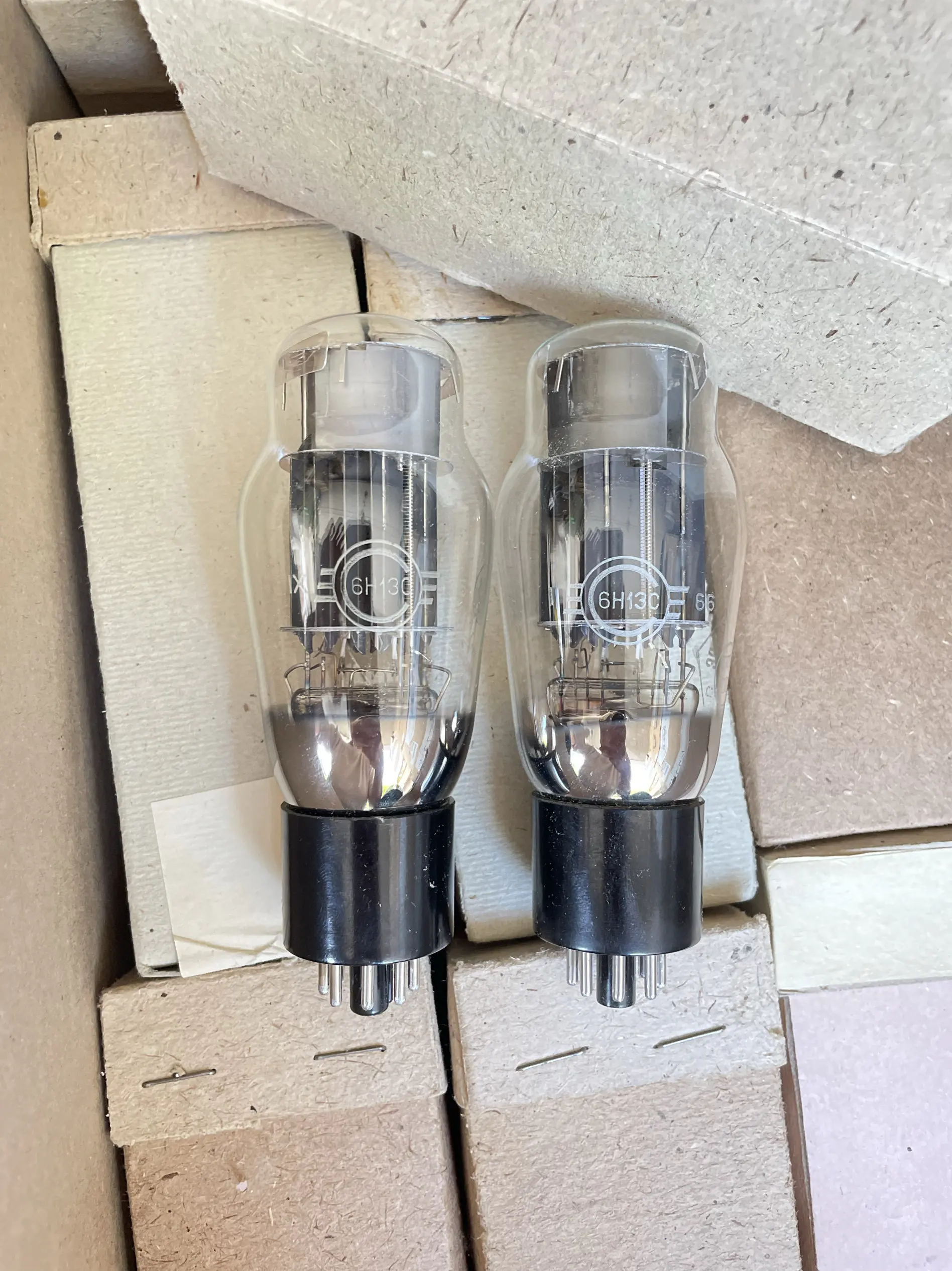 

Original for Soviet 6H13C upgraded to 6N13P/6N5P/6080/6AS7/6H5C - early 1960s vacuum tubes
