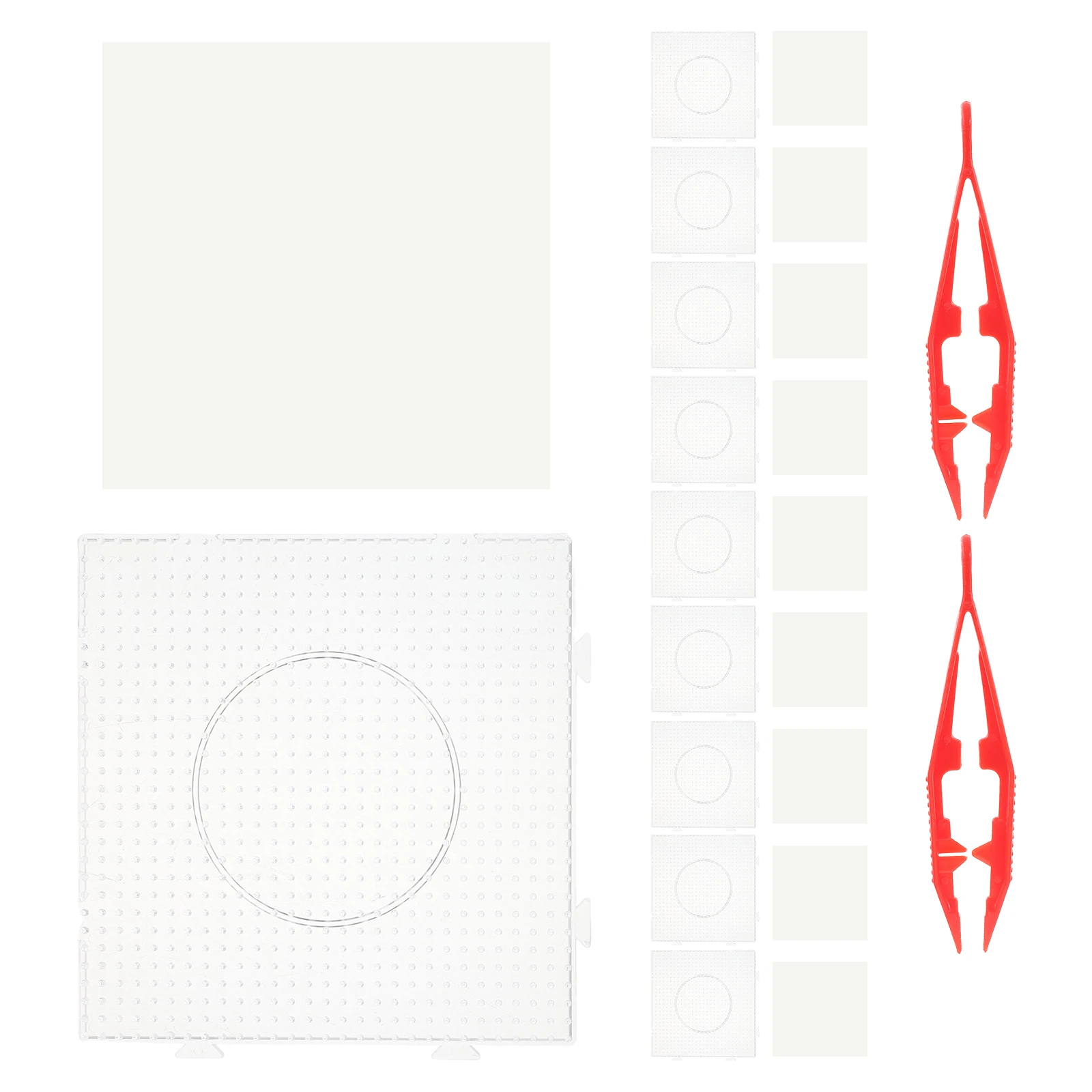 

1Set Spacious Clear Plastic Pegboard Kit for Fuse Beads Precise Layouts Sturdy Lightweight Craft Board for Creative Beading