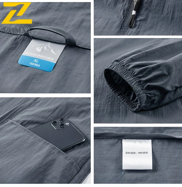 Men's Sunscreen Clothing Summer New Solid Color Breathable UV Resistant Outdoor adventure windbreaker Men Sun Protection Jacket