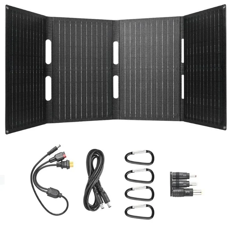 Practical 60W ETFE Solars Panel Portable Foldable Designs with USB and Type C Outputs for Outdoor Devices 87HA