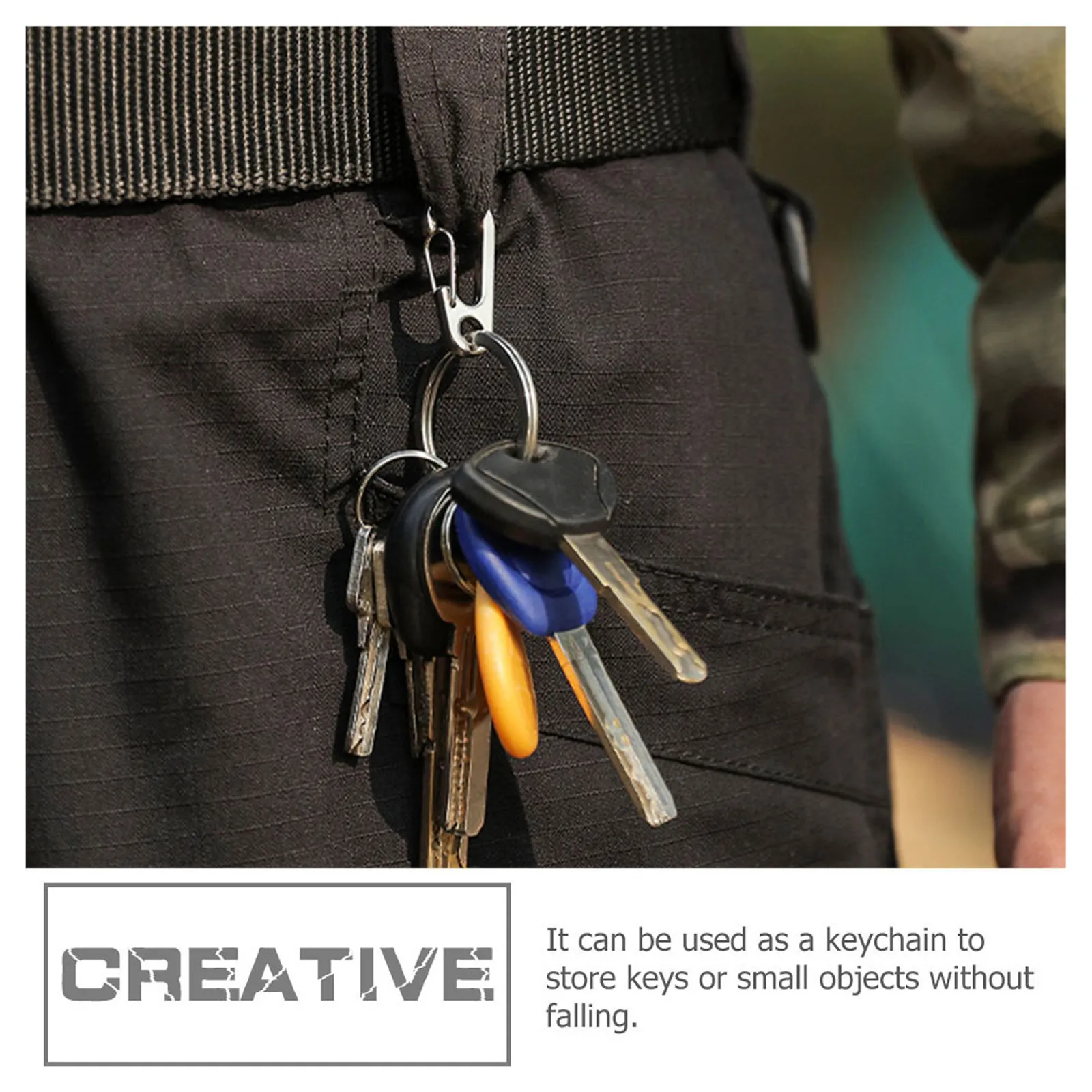 10pcs Heavy-Duty D-Shaped Hanging Buckles for Keychains, Backpacks & Outdoor Gear