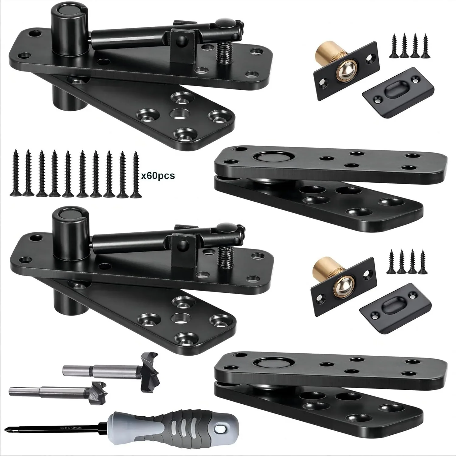

Door Hinge,570Lbs Load-Bearing Thickened Solid Stainls Steel - Heavy Duty 360° Swinging Pivot Hinge for Secret Doors