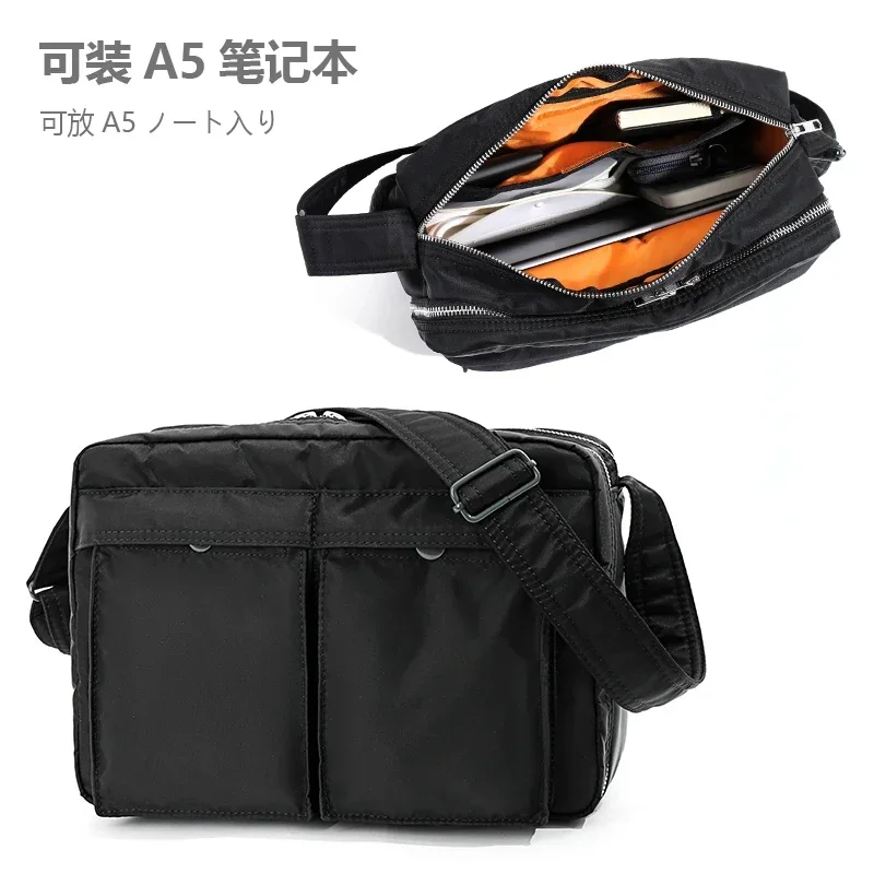 Japanese Style Men Nylon Small Messenger Bag Trendy Diagonal Backpack Chest Bag Light Boy Casual Travel Waterproof Shoulder Bag