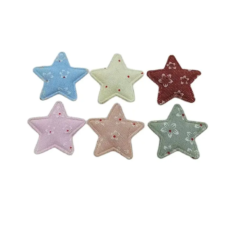 60 Stück, 3,3 cm, niedliche Applikationen mit Blumen- und Sternmotiven, zum Aufnähen, für Kinder-Haarreifen, Haarspangen, Accessoires, Hüte und zur Dekoration. – Detail 4