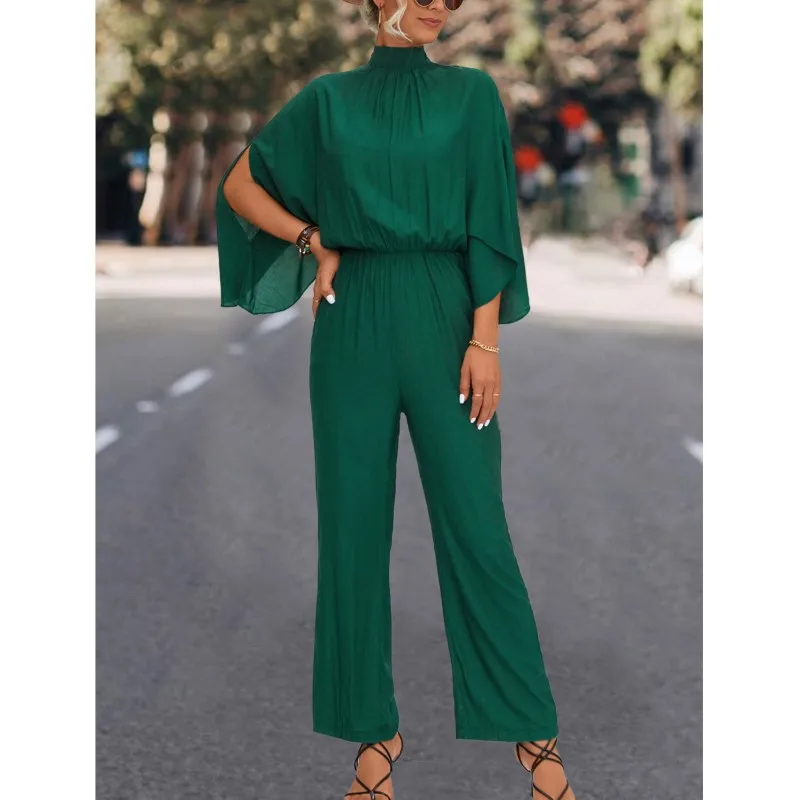 

New In Spring Summer Elegant Jumpsuits For Women Backless Lace Up Office Lady Wide Leg Pants Streetwear Casual Romper Women 2025