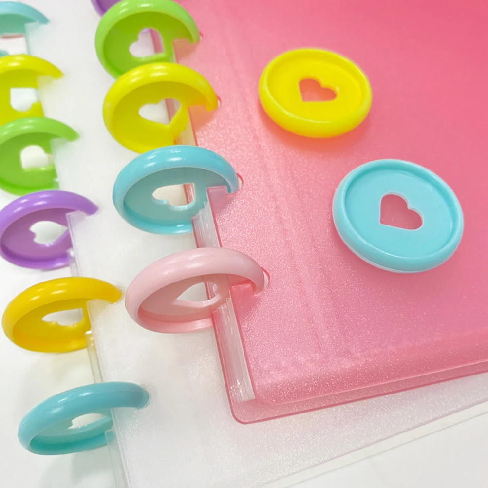 30pcs Binder 2 4cm Loose Leaf Index Card Rings Plastic Clips Craft Small Binder Rings Supplies Multifunctional Office Use