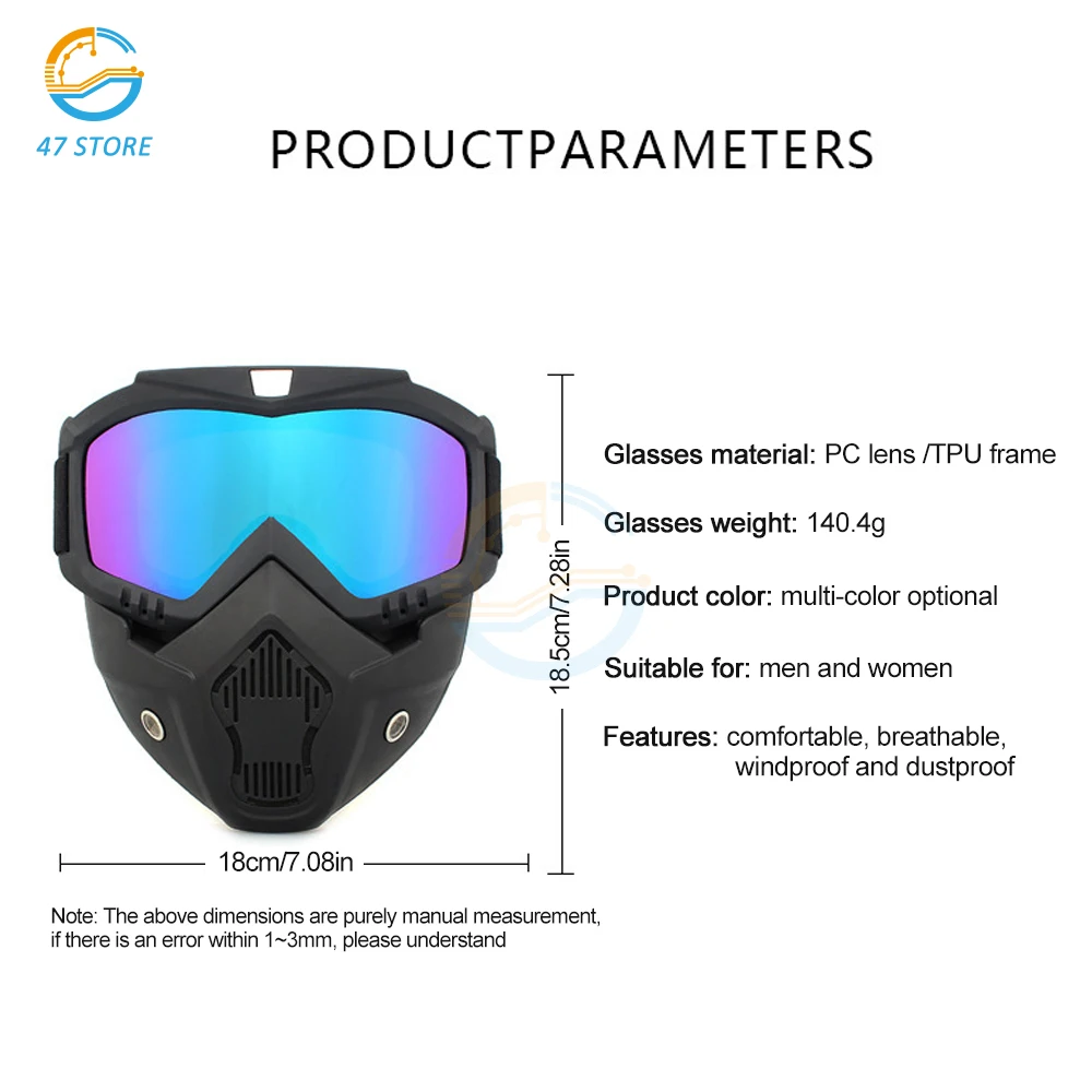 Cycling Riding Motocross Sunglasses Ski Snowboard Eyewear Mask Goggles Helmet Tactical Windproof Motorcycle Helmet Glasses Masks