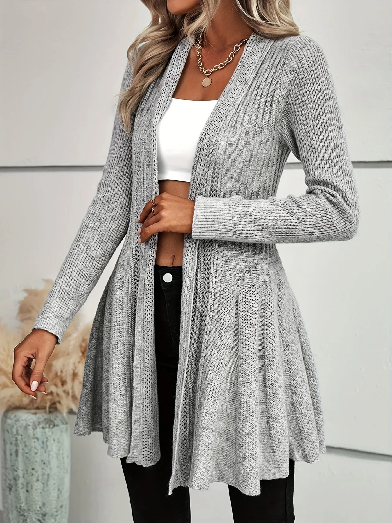 Women\'s long-sleeved Cardigan sweater jacket in the long-style sweater spring and autumn winter