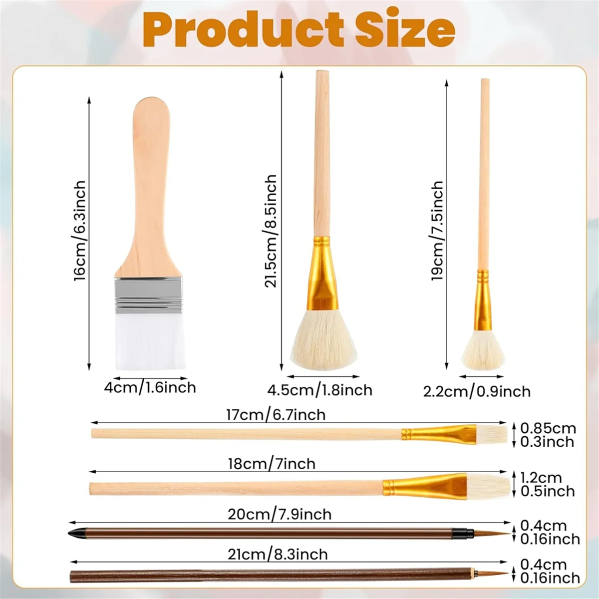 Activity 7 Pieces Ceramic Glaze Tools, Pottery Supplies Different Shapes of Pottery Glaze Brushes for Pottery Acrylic Oil