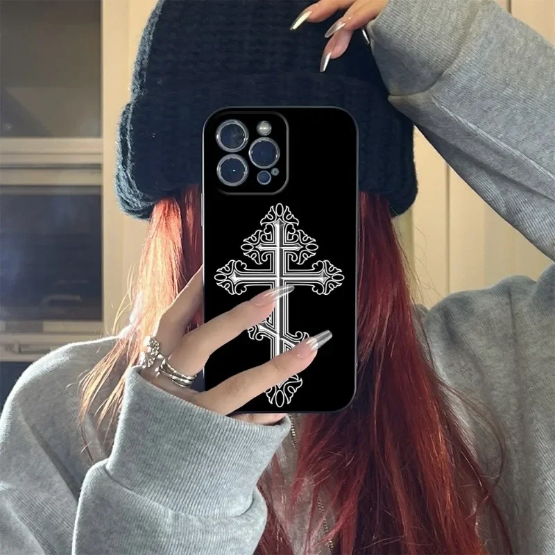 Orthodox Cross Icon Phone Case FOR IPhone 15 14 11 12 Pro 8 7 Plus X 13 Pro MAX XR XS MINI SE 2020 Black Covers