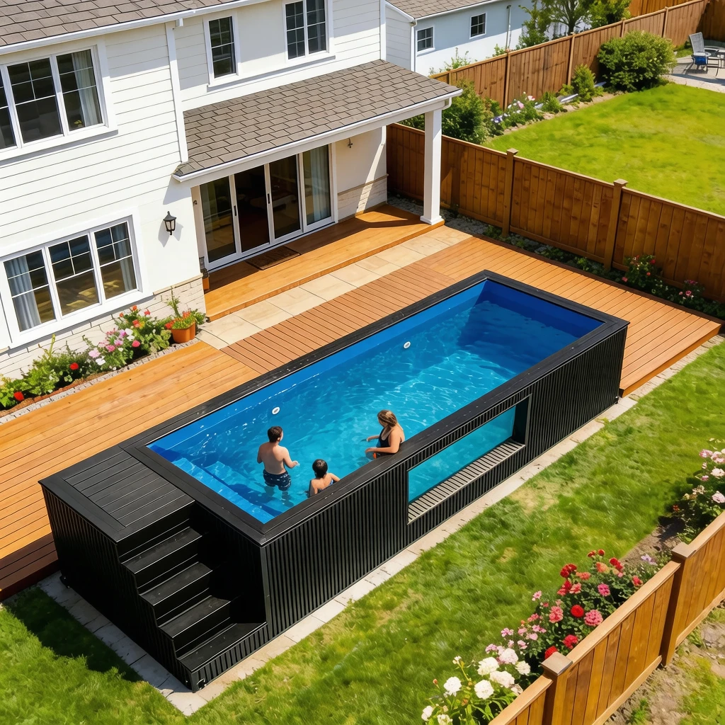 Customized Size Garden Backyard Swimming Pool Backyard Swimming Garden Pool For Kids Adults Container Swimming Pool