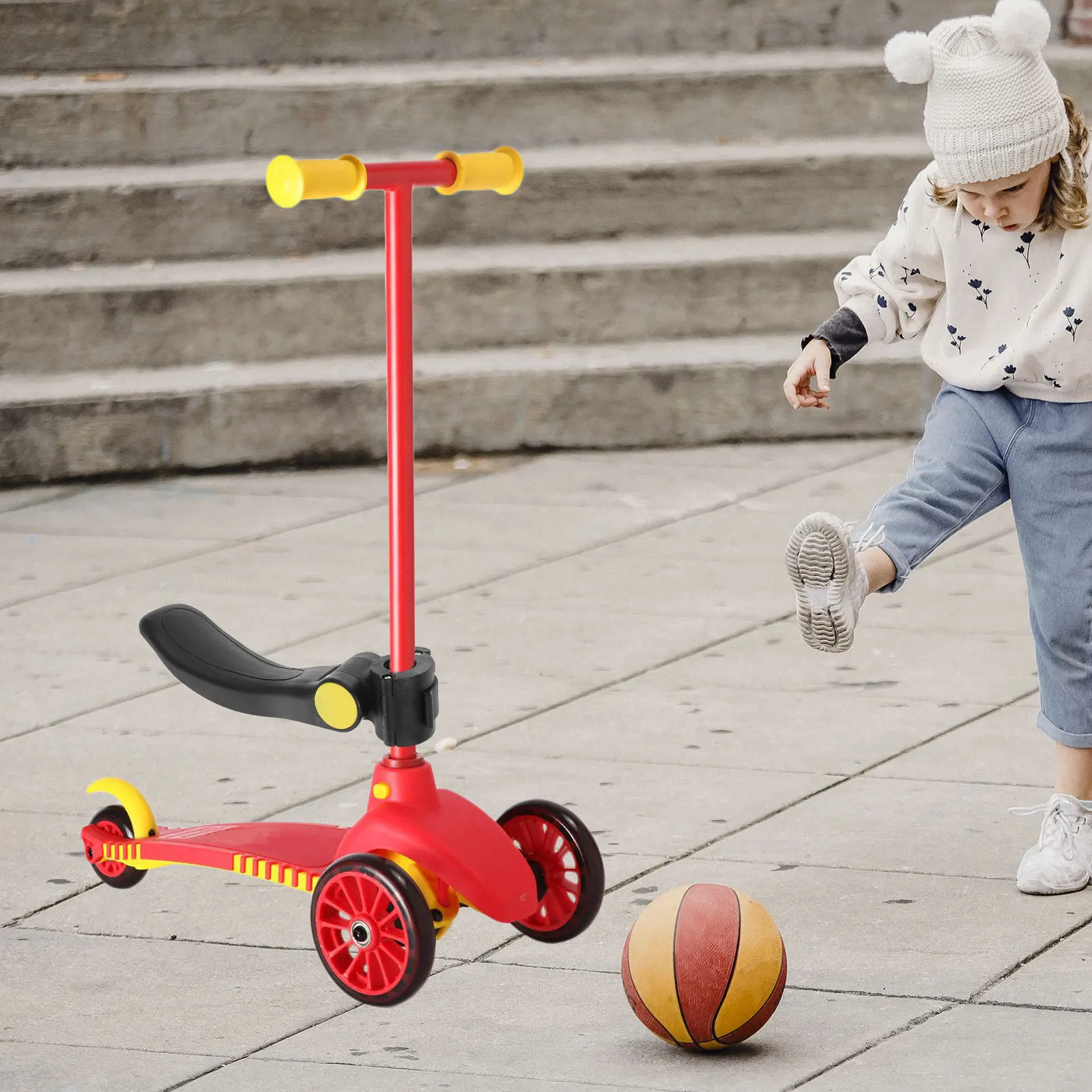 Asiento de Scooter ajustable portátil para bebés, cómodo, acolchado, diseño ergonómico, accesorio de sillín desmontable, asiento de Scooter