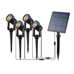 Solar Outdoor Light for Tree Decoration, impermeável Landscape Lamp, Lawn and Garden Pathway Decoration, 3000K, 6000K, RGB Spotlight for Tree