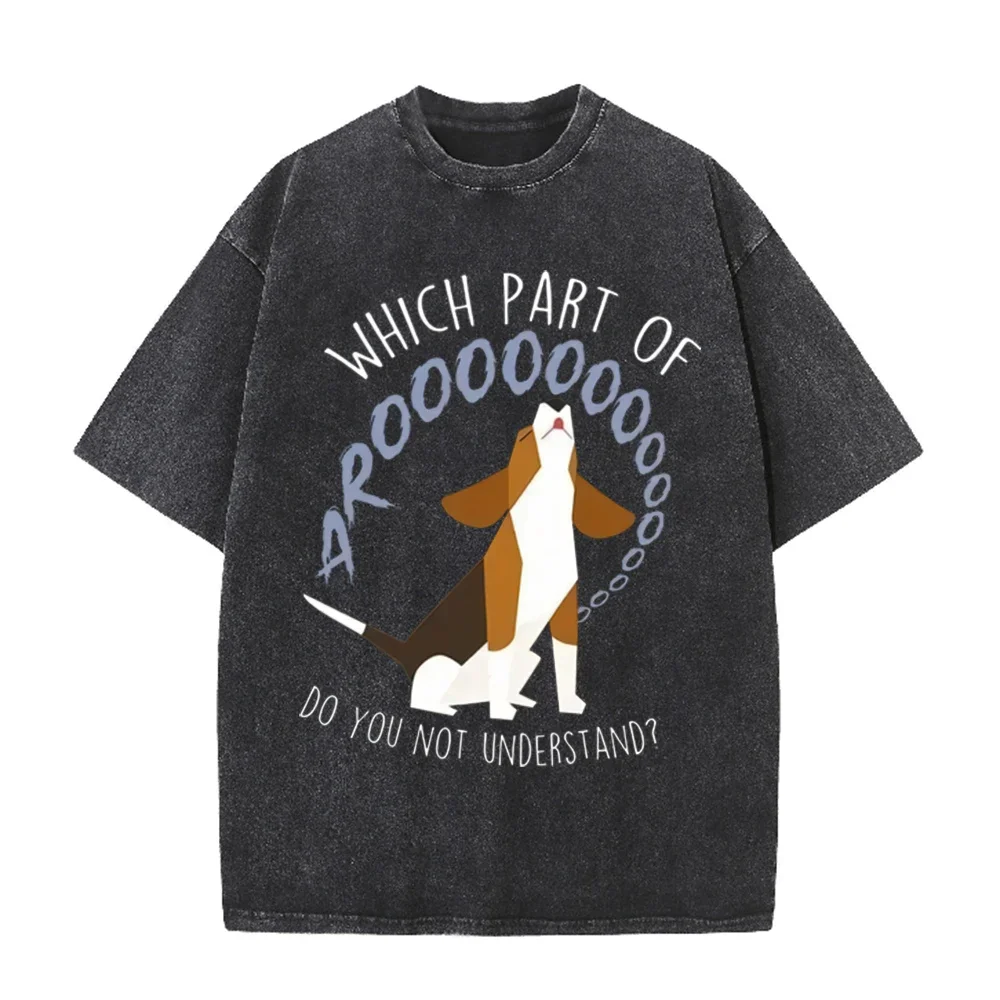 2026 Vintage Washed Black Basset Hound Dog Graphic T Shirt Funny Pet Letter Print Oversized Casual Short Sleeve Tee