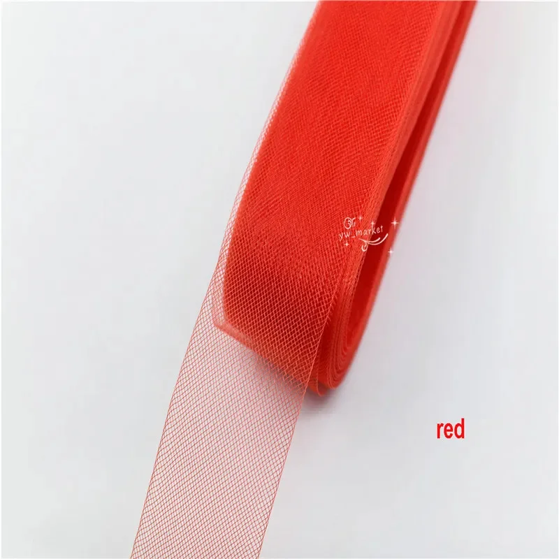 red series Soft  Crinoline for wedding dress horsehair braid Polyester Mesh Fabric  crinolina clothing accessories