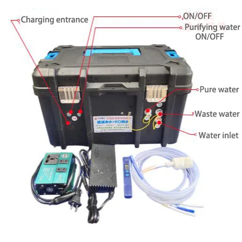 Outdoor Water purifier Manual or battery operated portable water purifier 600 gallon reverse osmosis filter