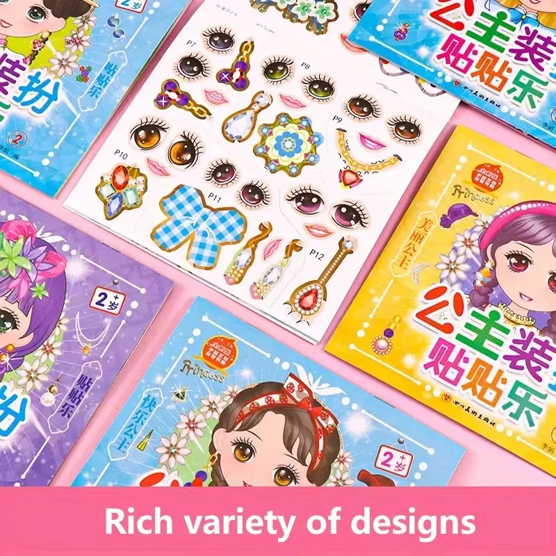 18-Pack Princess Dress-Up Sticker Book Set - Decor Stickers for 2-6 Year Old Girls, Fun Interactive Play & Early Education Gifts