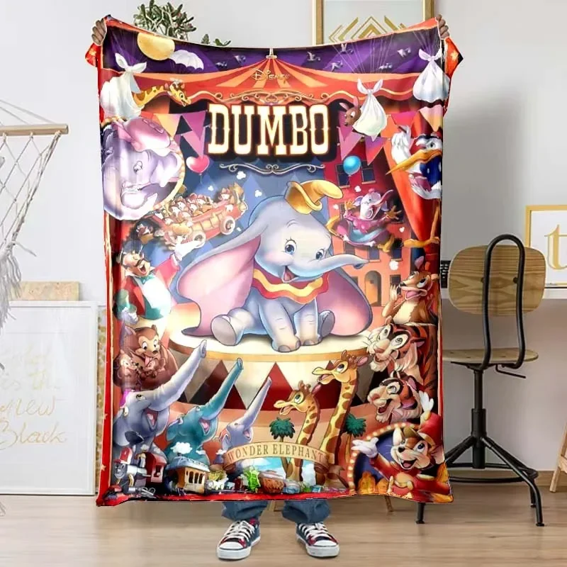 3D Printing Disney Dumbo Cartoon Pattern Blanket Is Suitable for The Cute Soft Flange Blanket Gift of The Sofa