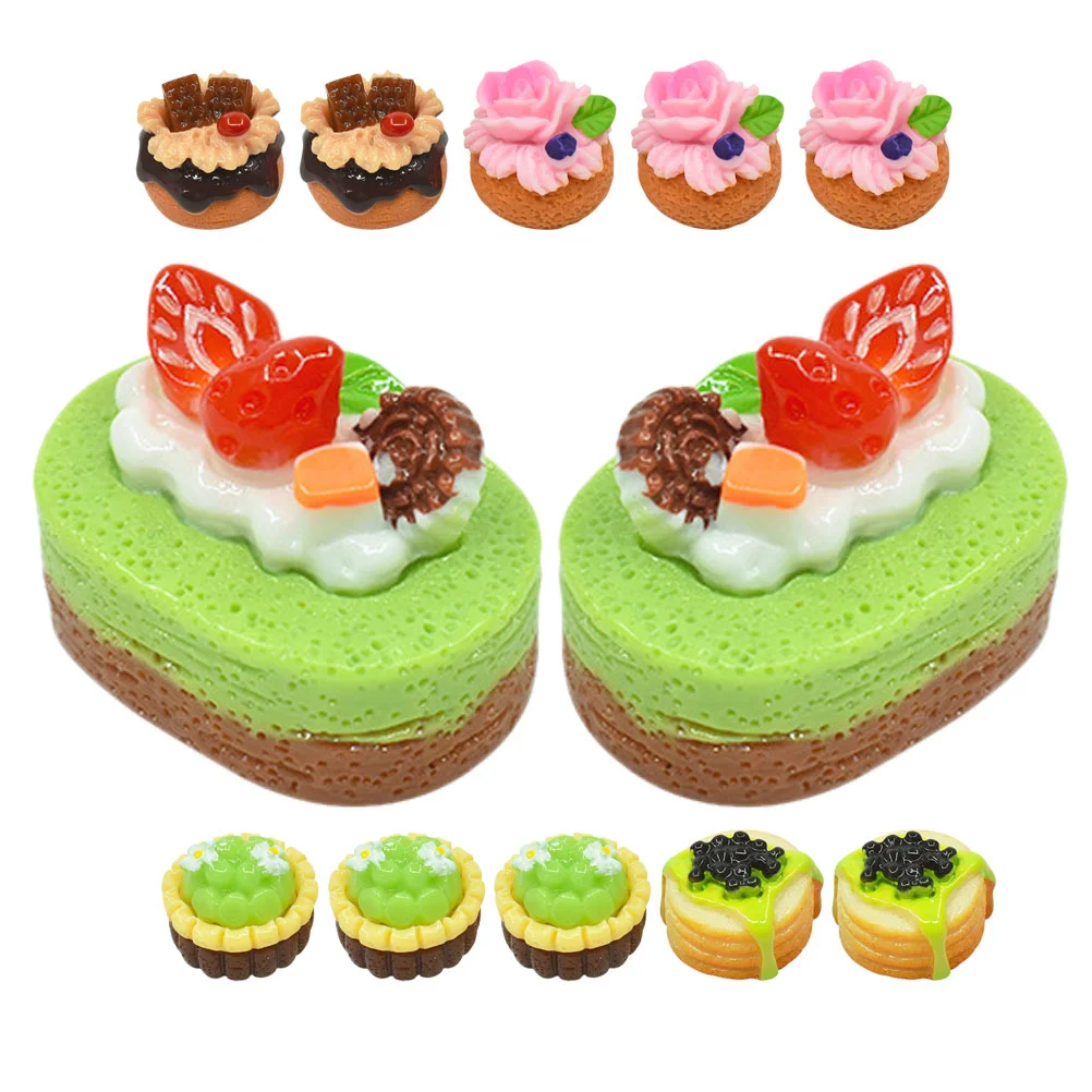 Faux Cake Slice Simulated Fruit Mini Food Toys Dessert Decor Decorate Miniature Scene Accessories Resin Desserts