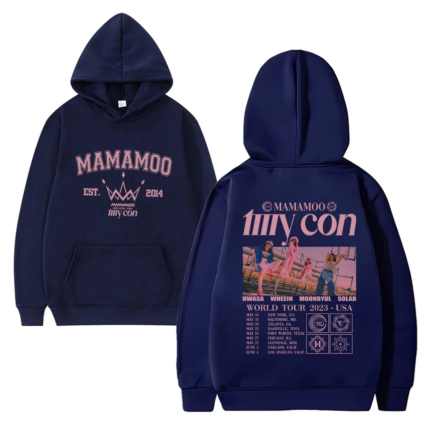 2024 kpop mamamoo Gruppen musik Tour schwarzer Hoodie neue Männer Frauen Mode y2k Sweatshirt Unisex lässig Fleece Langarm Pullover