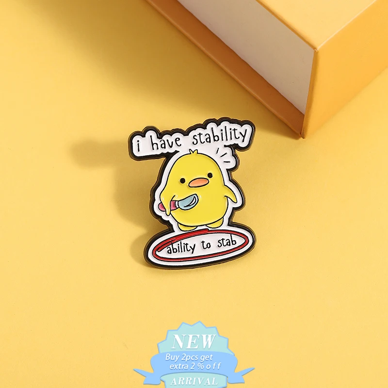 لدي ثبات لطعن المينا دبوس مخصص روح الدعابة الأصفر الفرخ إغاظة يقتبس دبابيس شارة التلبيب مجوهرات الكرتون