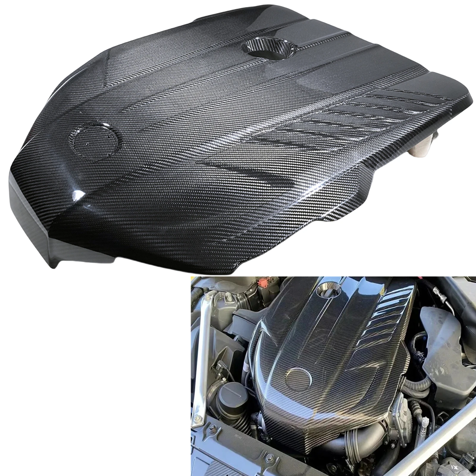 

For Toyota Supra MK5 A90 3.0T V6 2019-2021 Dry Carbon Fiber Car Front Engine Hood Bonnet Cover Protector Panel Guard Plate