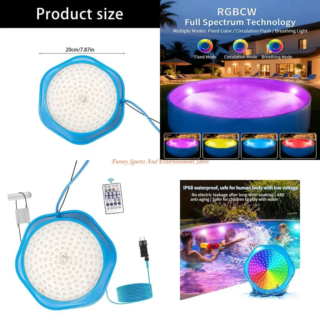 

C4DE Mount LED Pool Light Remotes Control Waterproof Atmospheres Lamp