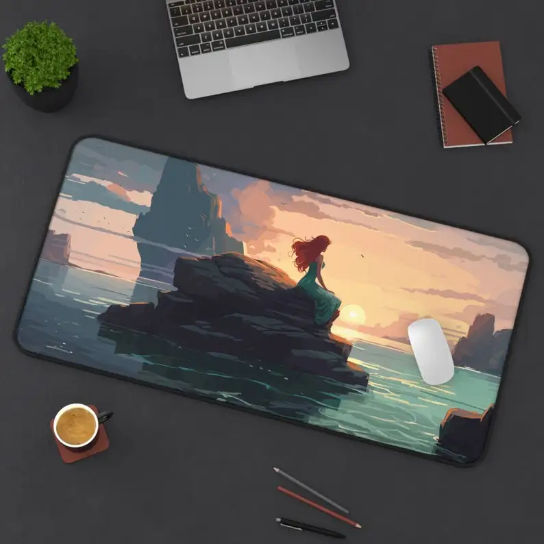 

Mermaid Art Mousepad XXL,Non-Slip Waterproof Dream Ocean Gaming Mouse Pad,Office Desktop Decoration,Suitable for Work and Gaming