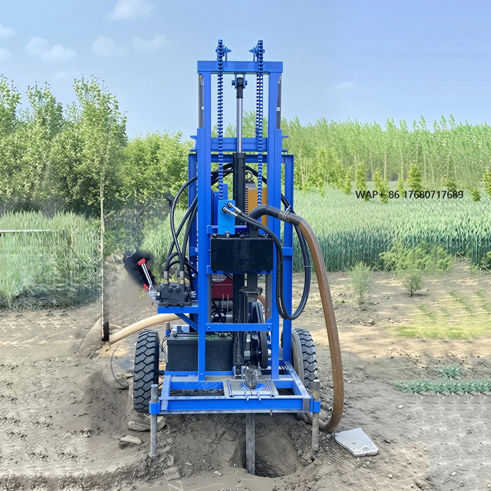 

Trailer Mounted Type 150m 200m Deep Hydraulic DTH Water Well Drilling Rig for Borehole Drill